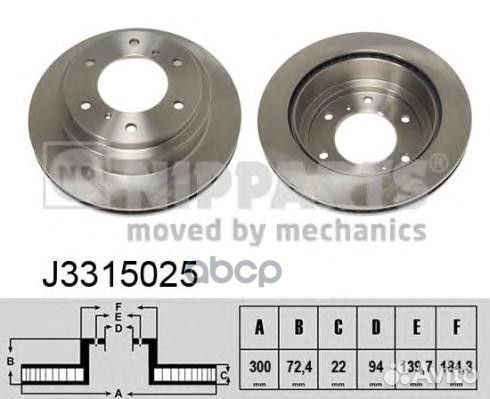 Торм.диск зад.вент.300x22 6 отв. J3315025 Nip