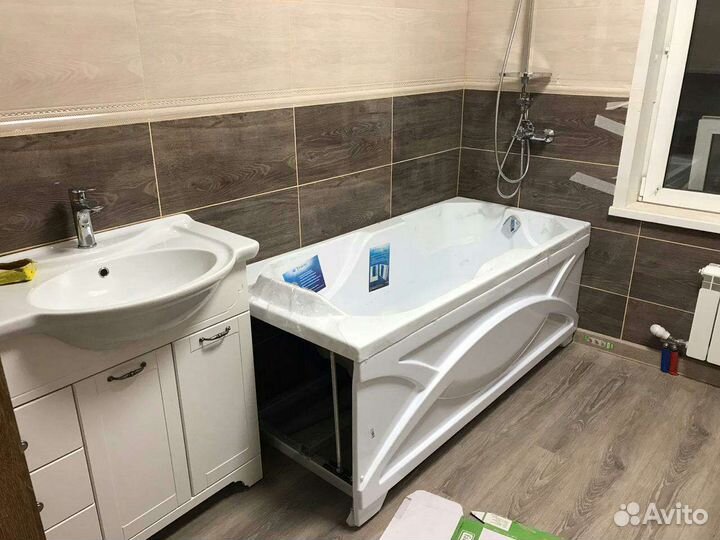 Установка акриловых ванн и душевых кабин