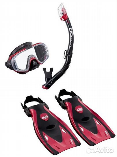 Комплект маска трубка и ласты Black Series Up-3521