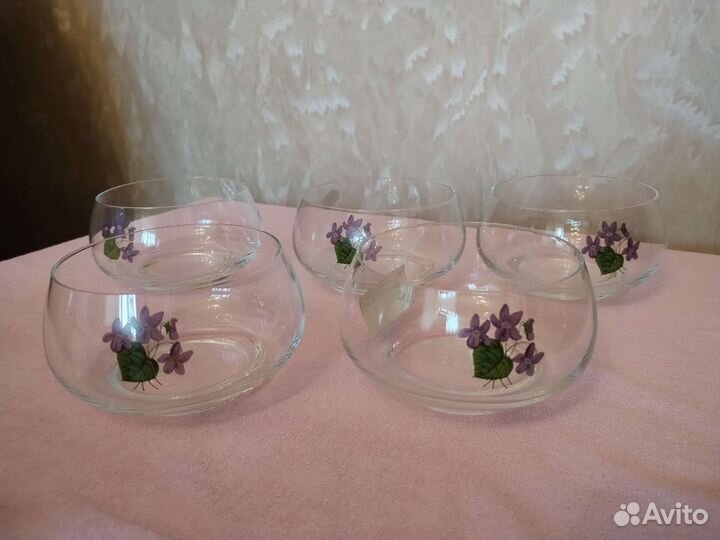 Bogemia стекло(Чехия). Фруктовницы 5 шт