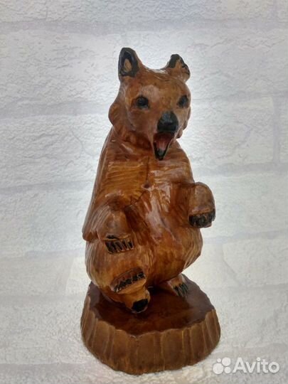 Медведь СССР резной из дерева