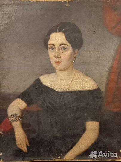 Старинная картина женский портрет