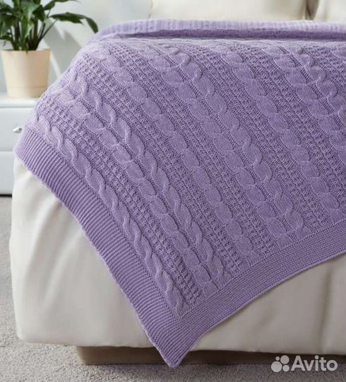 Плед покрывало вязаный