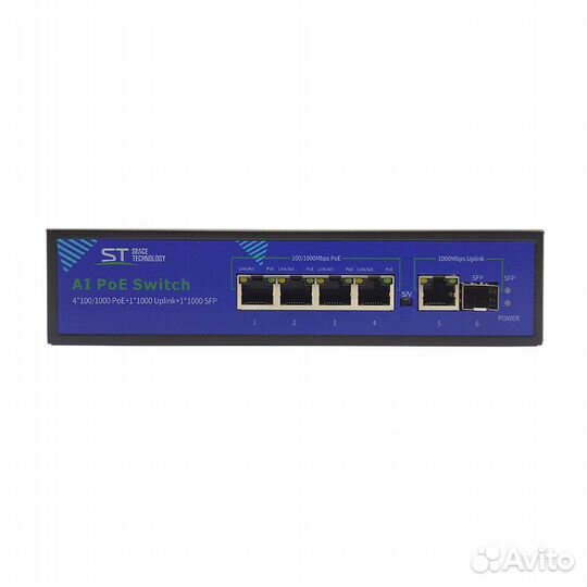 Коммутатор 4 PoE порта ST-S42POE(4G/1G/1S/65W/А)