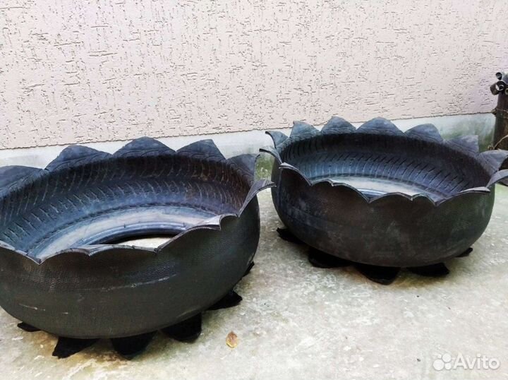 Клумба из покрышек,цветник,вазон