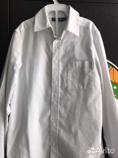 Рубашка белая для мальчика 122 см