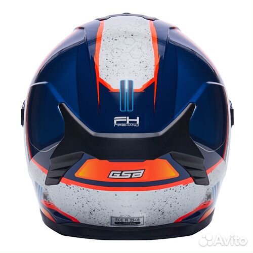 Шлем закрытый интеграл GSB G-361 white/blue orange