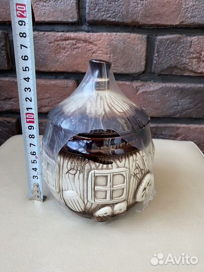 Оригинальный бочонок для меда, керамика, новый