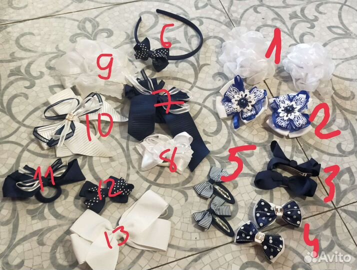 Школьные бантики, заколки, броши