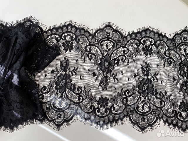 Кружево Шантильи белое+ чёрное, цена за всё