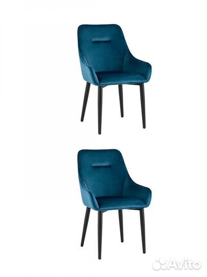 Стул Диана велюр сине-зеленый 2 шт
