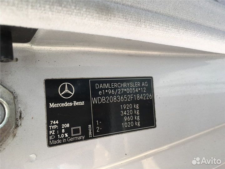 Разбор на запчасти Mercedes CLK W208