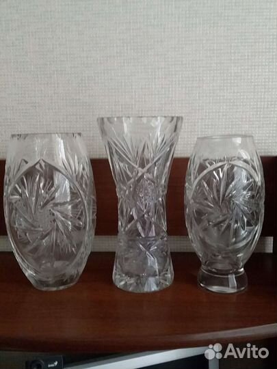 Вазы хрустальные ГДР. 70 годов