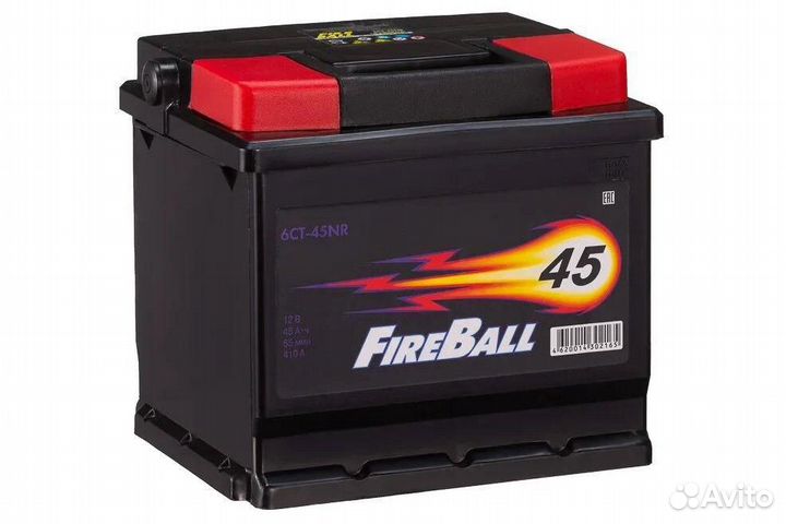 Аккумулятор автомобильный Fire Ball 45Ач обрат.пол