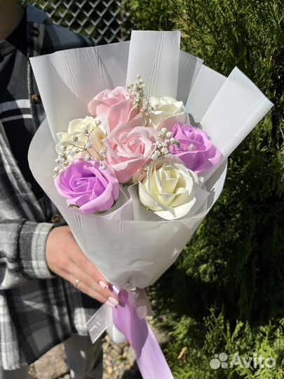 Розы из мыла