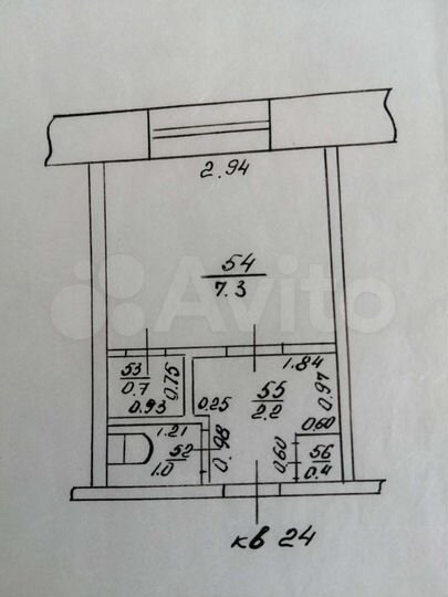 Комната 12 м² в 1-к., 2/5 эт.