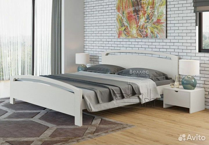 Кровать двуспальная от производителя массив