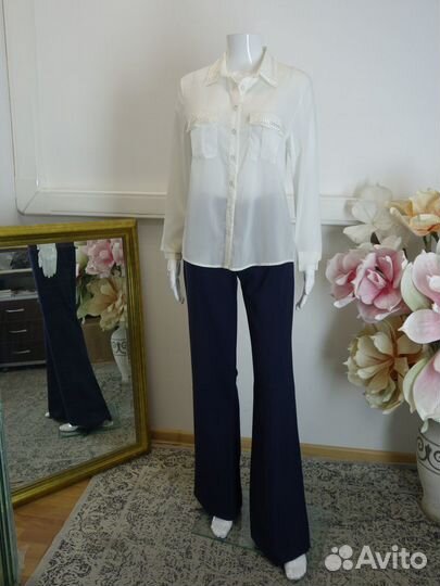 Leticia Milano белая блузка рубашка s/m