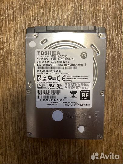 Жесткий диск для ноутбука 500 гб toshiba