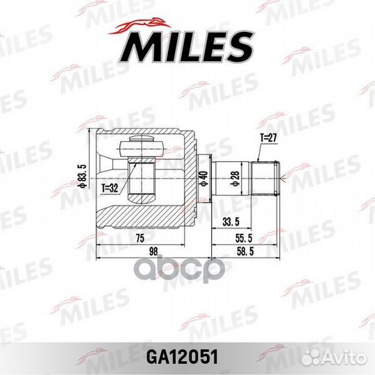 ШРУС honda accord 02-12/CR-V-12 2.0/2.4 внутр.п