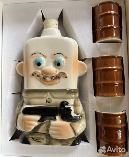 Подарочный набор фляга с рюмками керамика новый