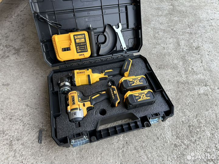 Набор инструмент Dewalt 2 в 1 Гайковерт+ушм 125мм