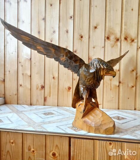 Статуэтка Орел Резьба из дерева Ручная работа СССР