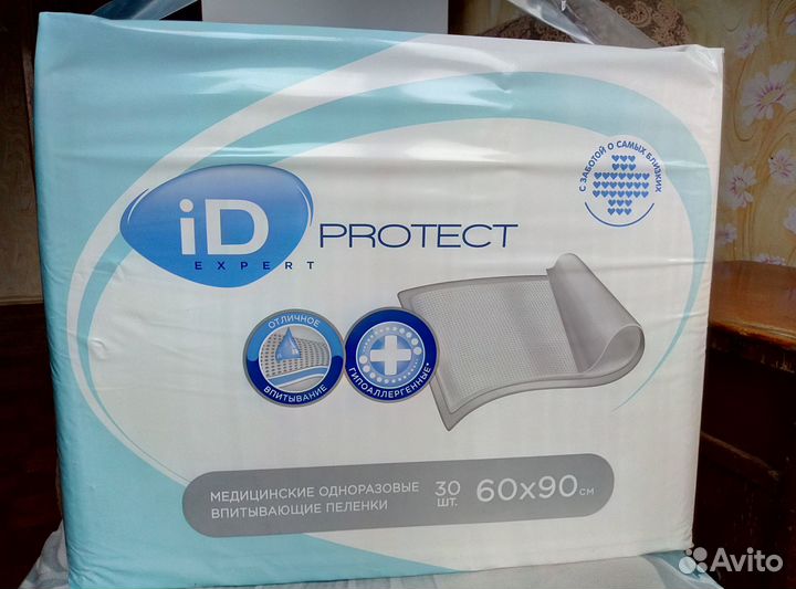 Пеленки одноразовые ID protect 60х90 30 штук