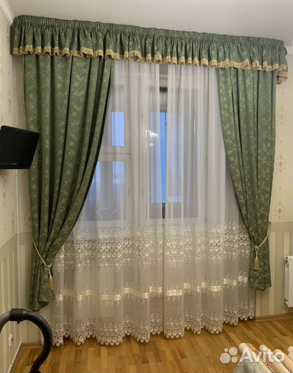 Шторы + тюль бу