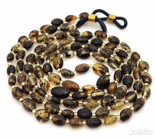 Цепочка для очков с янтарём, доставка по РФ