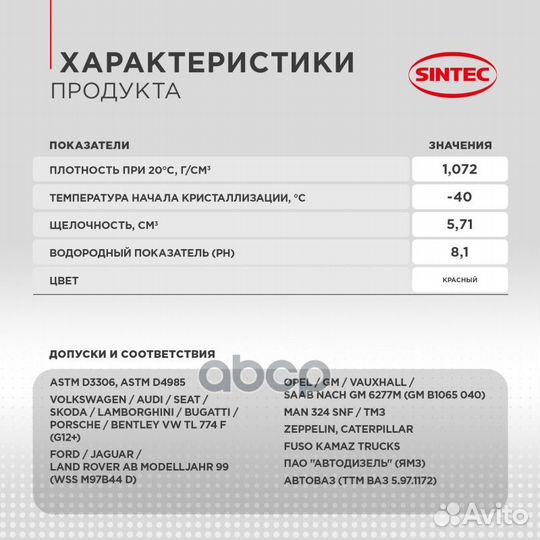 Антифриз 614503 sintec