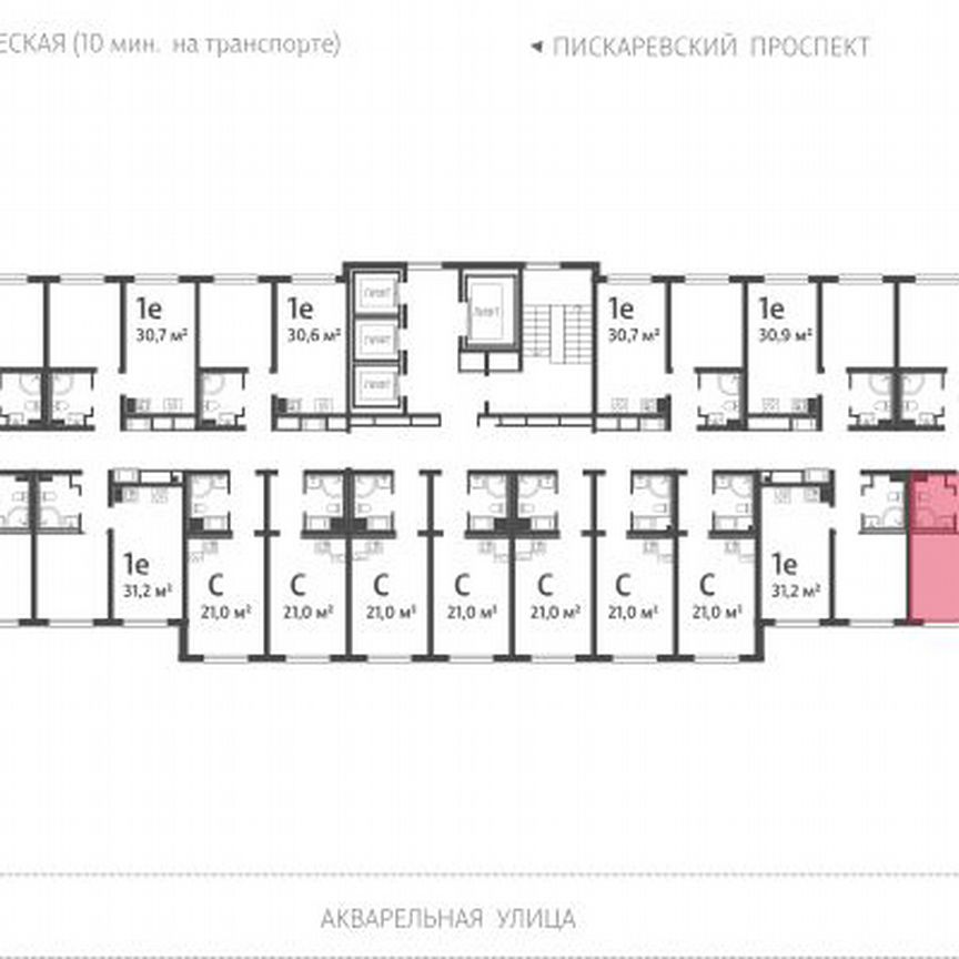 1-к. квартира, 30,9 м², 15/25 эт.