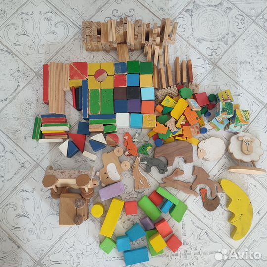 Кубики детские деревянные