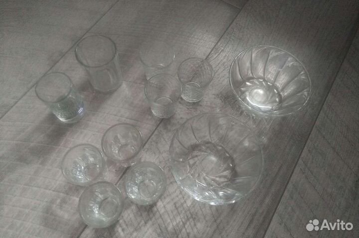Граненые стаканы, стопки, креманки СССР