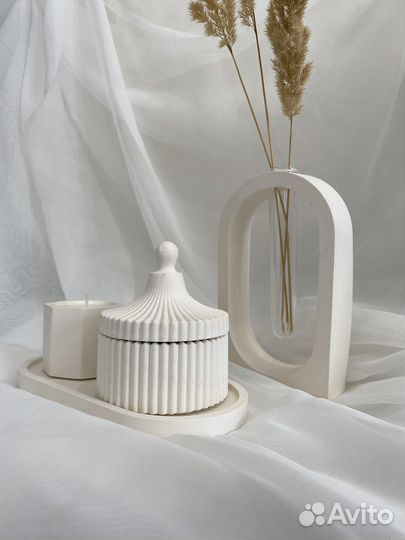 Набор из гипса (свечи из соевого воска)