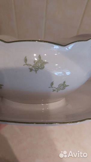 Конфетница цветное стекло СССР и Соусник Reinecke