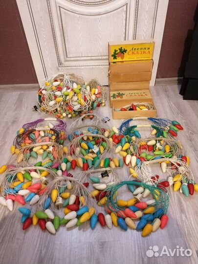 Гирлянда шишки лесная сказка СССР электрогирлянда