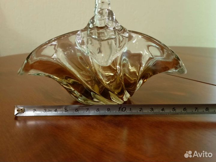 Ваза корзинка конфетница стекло