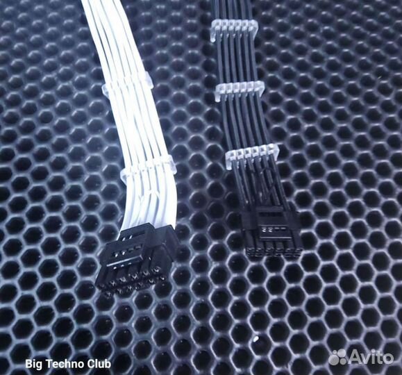 Кабель 12vhpwr моддинг чёрный/белый