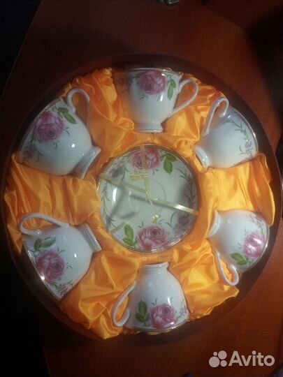 Подарочно, фарфоровый, чайный сервиз на 6 персон