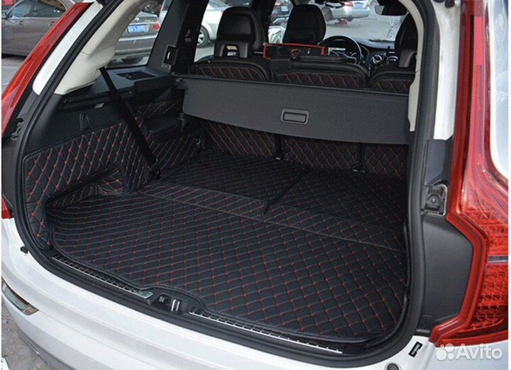 Коврик 3D в багажник volvo XC90 2014-2022, экокожа