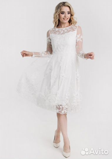 Белое платье свадебное 48 размер