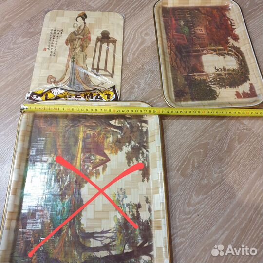 Поднос и доска разделочная из бамбука