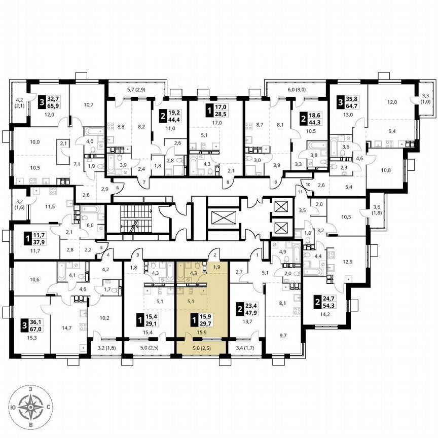 Квартира-студия, 29,7 м², 23/25 эт.