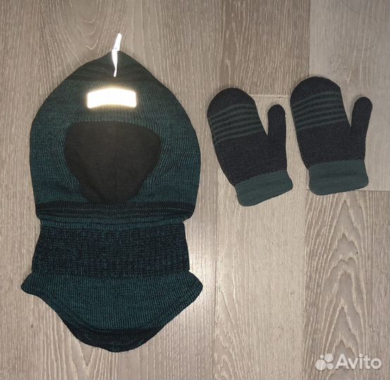 Зимняя шапка шлем с варежками