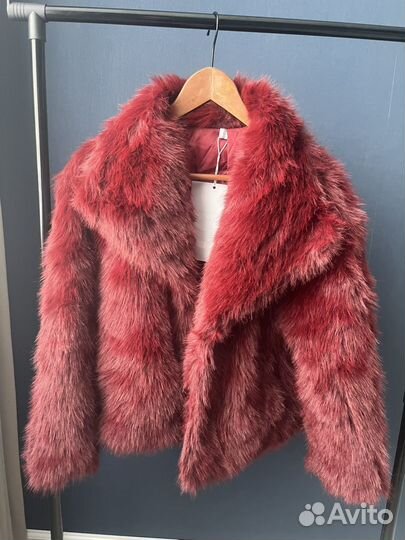 Новая эко шуба бордовая 42 44