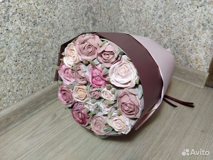 Букет из зефира. Цветы из зефира