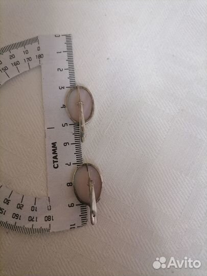 Серебряные серьги с перламутровыми камеями