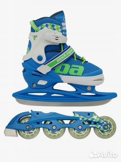 Ролики лето и зимние коньки 2в1 р. 38-42BlackAqua