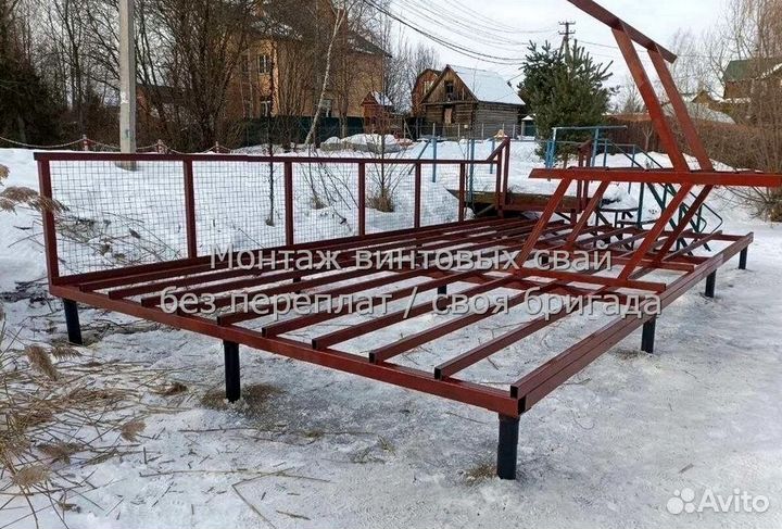 Монтаж Винтовых сваи